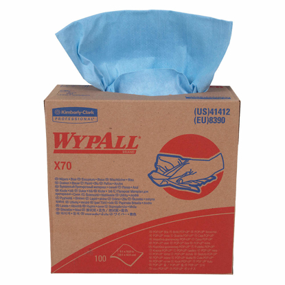 Picture of DRY WIPE- WYPALL(R) X70- 8 1/4 IN X 16 3/4 IN- NUMBER OF SHEETS 100- BLUE- PK 10