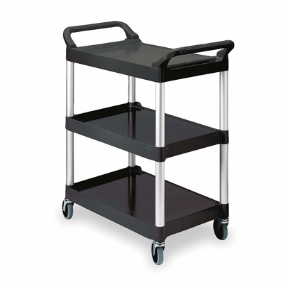 Picture of DUAL-HANDLE UTILITY CART WITH LIPPED PLASTIC SHELVES- 200 LB LOAD CAPACITY- NUMBER OF SHELVES 3