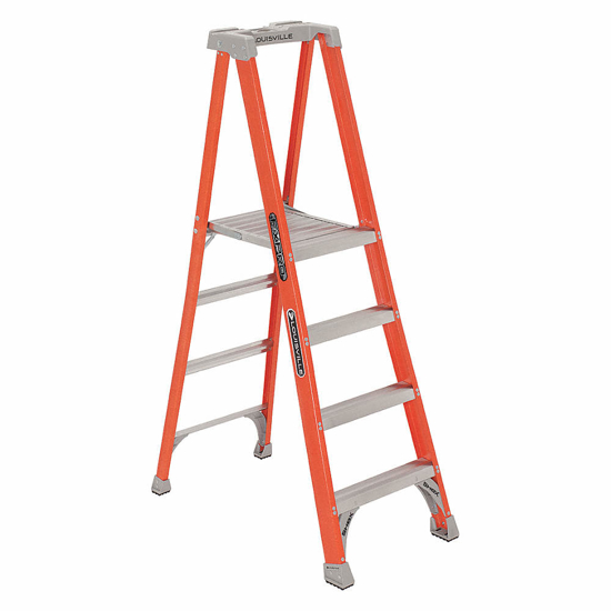 Picture of FIBERGLASS PLATFORM STEPLADDER- 6 FT 3 IN LADDER HEIGHT- 3 FT 10 IN PLATFORM HEIGHT- 300 LB