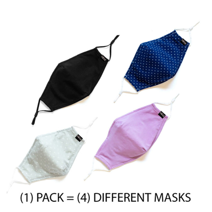 Picture of FACE MASKS ADULT SOLIDLY POLKA (4) PACK