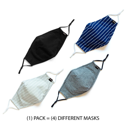 Picture of FACE MASKS ADULT SOLIDLY STRIPED (4) PACK