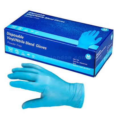 Picture of NITRILE/VINYL BLEND GLOVES- 4 MIL- POWDER FREE- BLUE