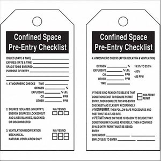 Picture of CONFINED SPACE TAG