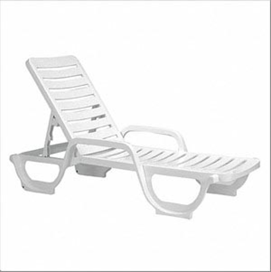 Picture of RESIN CHAISE LOUNGE- WHITE- 27 IN WIDTH- 75 IN DEPTH - 12 IN HEIGHT