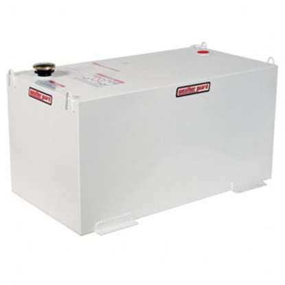 Picture of WHITE RECTANGLE LIQUID TRANSFER TANK- 100 GAL CAPACITY- 14 GAUGE STEEL