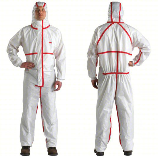 Picture of 3M HOODED DISPOSABLE COVERALLS- M- NON-POROUS FILM LAMINATE- ELASTIC WRIST- ELASTIC ANKLE- 25 PK