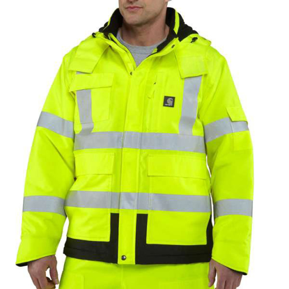 Picture of LIME HIGH-VISIBILITY HOODED JACKET-  MEDIUM