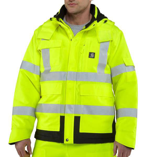 Picture of LIME HIGH-VISIBILITY HOODED JACKET-  MEDIUM