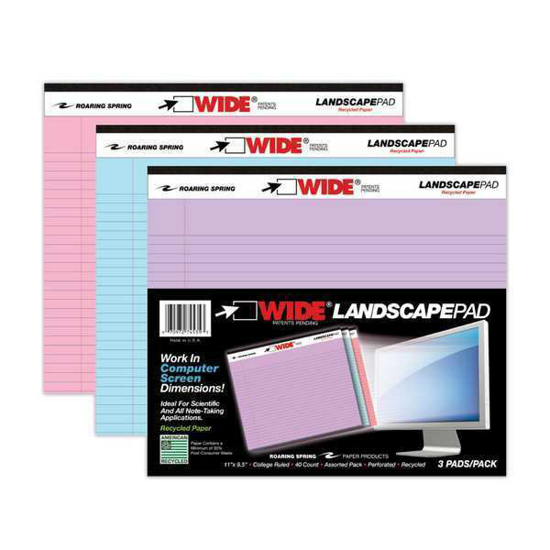 Picture of 3 PASTEL COLOR LANDSCAPE NOTEPADS 12PK