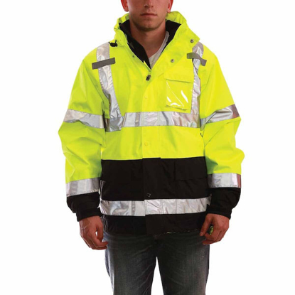 Picture of ANSI CLASS 3 FLEECE LINED HI-VIS RAIN JACKET