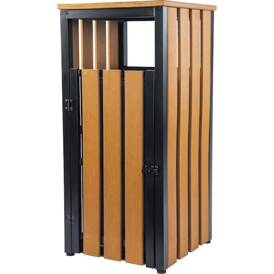 Picture of OUTDOOR WASTE BIN WEATHER RESISTANT TEAK