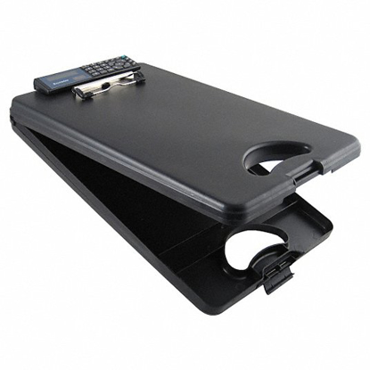 Picture of BLACK POLYPROPYLENE STORAGE CLIPBOARD- LETTER FILE SIZE- 10 IN W X 16 IN H- 1/2 IN CLIP CAPACITY- 1