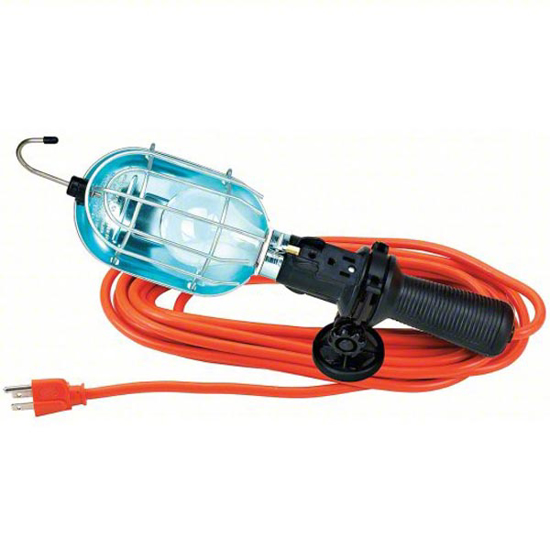 Picture of INCANDESCENT HAND LAMP- 100 W LAMP WATTS- 25 FT CORD LENGTH- BLACK/SILVER