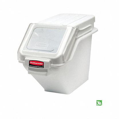 Picture of RUBBERMAID COMMERCIAL PRODUCTS BULK STORAGE BIN- 100 QT CAPACITY- WHITE BODY- CLEAR LID- WHITE
