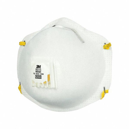 Picture of DISPOSABLE RESPIRATOR- DUAL- NON-ADJ- METAL NOSE CLIP- STD- WHITE- M MASK SIZE- 3M- N95- 12 PK