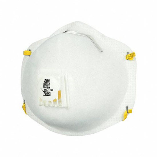 Picture of DISPOSABLE RESPIRATOR- DUAL- NON-ADJ- METAL NOSE CLIP- STD- WHITE- M MASK SIZE- 3M- N95- 12 PK