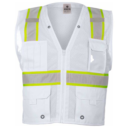 Picture of S-M WHITE HIGH VISIBILITY MULTI POCKET VEST