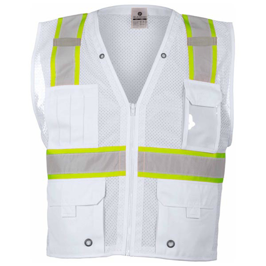 Picture of S-M WHITE HIGH VISIBILITY MULTI POCKET VEST