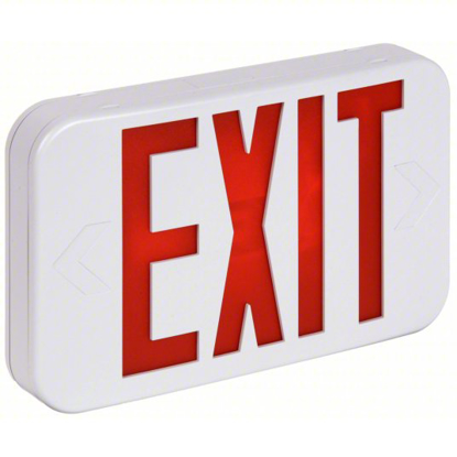 Picture of EXIT SIGN: LED, WHITE, RED