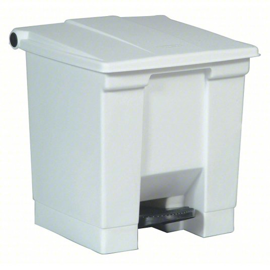 Picture of STEP CAN: PLASTIC, WHITE, 8 GAL CAPACITY