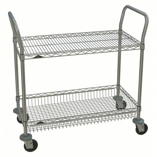 Picture of UTILITY CART WITH DEEP & SHALLOW LIPPED WIRE SHELVES