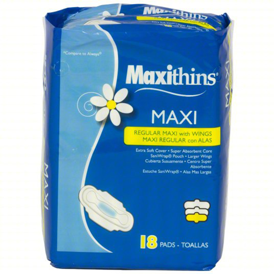 Picture of SANITARY NAPKIN WITH WINGS: REGULAR, 18/PK, 12 PKS/CS