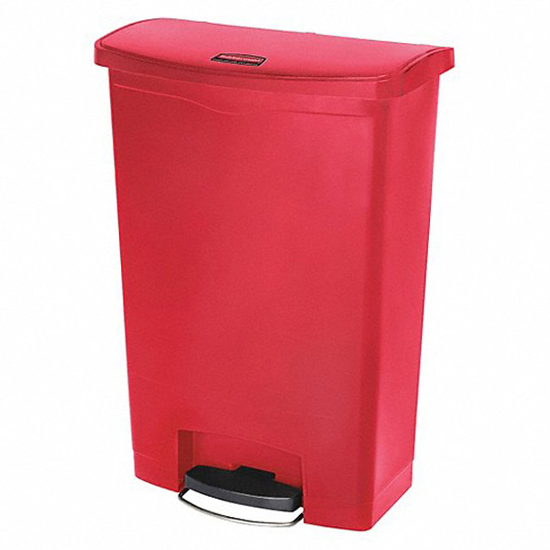 Picture of STEP CAN, PLASTIC, RED, 24 GAL