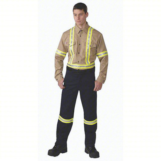 Picture of FLAME-RESISTANT COLLARED SHIRT, MENS LL KHAKI, BUTTONUP