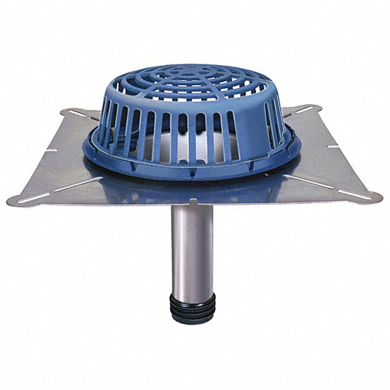 Picture of CAST IRON- STAINLESS STEEL- SQUARE- ROOF DRAIN- PUSH IN- PI