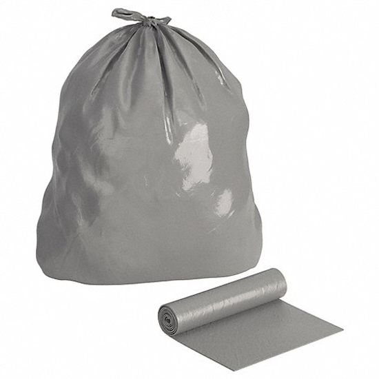 Picture of TRASH BAG- 40 TO 45 GAL- LLDPE- CORELESS ROLL- GRAY- PK 100
