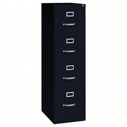 Picture of 15IN W 4 DRAWER VERTICAL FILE CABINET- BLACK- LETTER