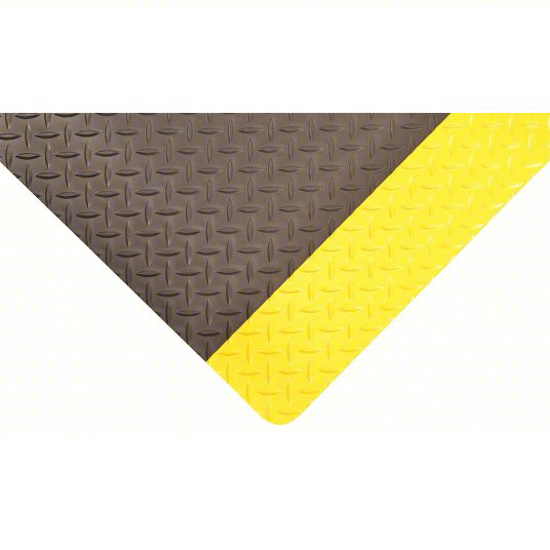 Picture of ANTIFATIGUE MAT, BLACK WITH YELLOW BORDER, BEVELED EDGE