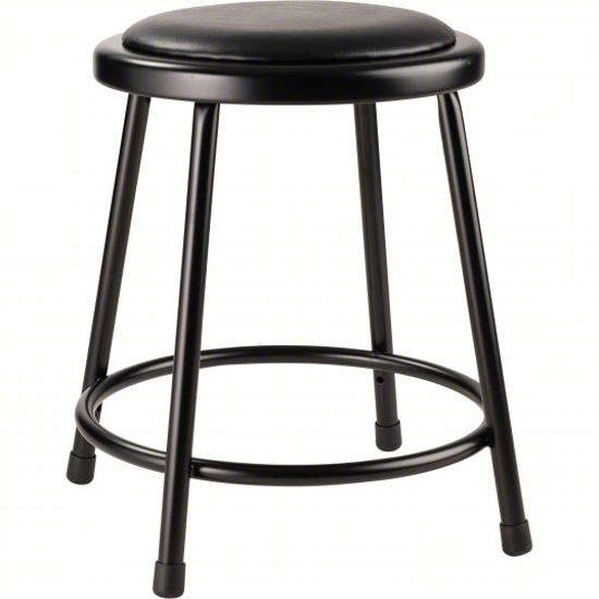 Picture of BLACK VINYL STOOL,18 IN, BACKLESS, INCLUDES FOOTRING