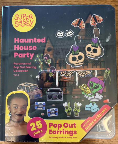 Picture of HAUNTED HOUSE PARTY BOOK OF POP OUT EARRINGS CS/24