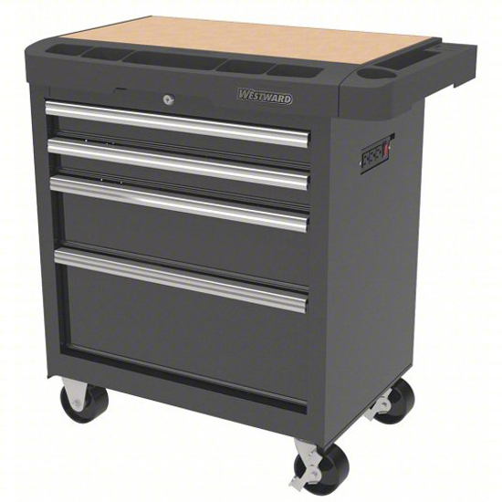 Picture of WESTWARD ROLLING TOOL CABINET- GLOSS BLACK- 34 3/8 IN W X 19 1/2 IN D X 33 5/16 IN H- BLACK